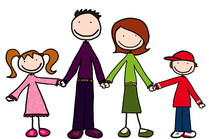 4 People Family Cartoon
