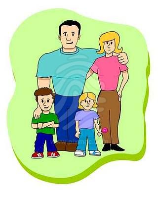 4 People Family Cartoon