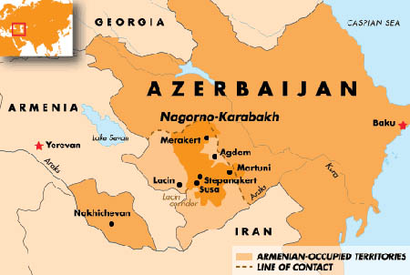 Armenia Azerbaijan Map