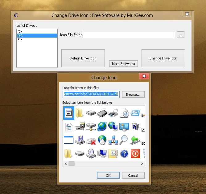 Change Hard Disk Drive Icon