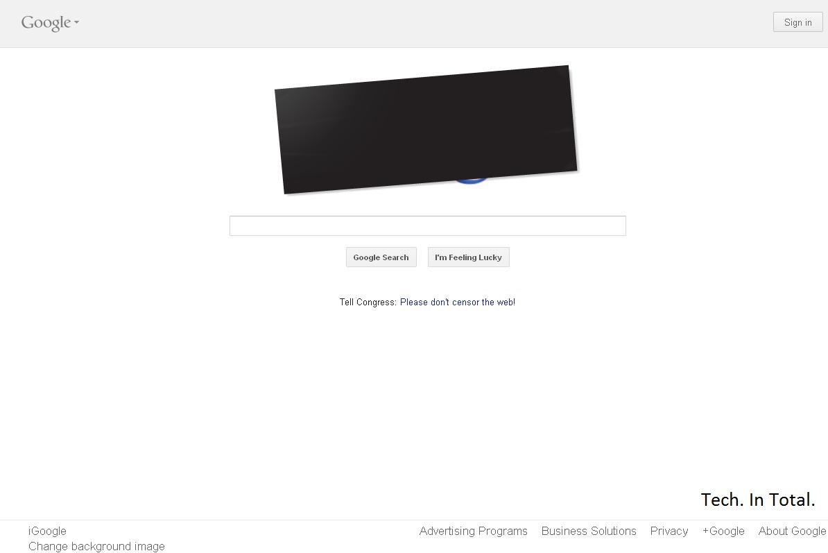 Google Logo Blacked Out