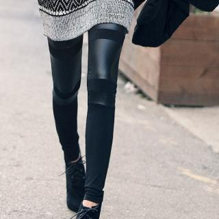 Leather Panel Leggings