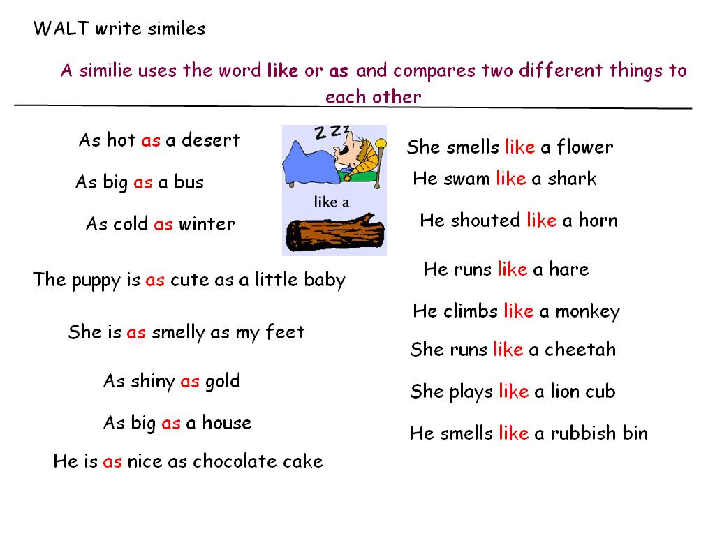 Simile Poems For Kids